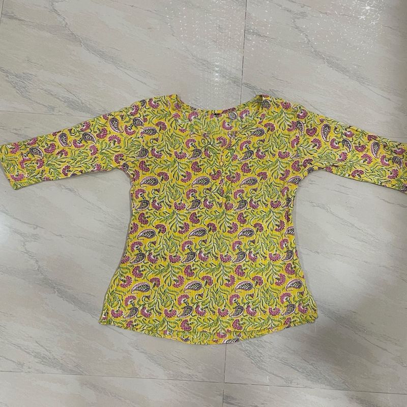 Short Yellow Kurta