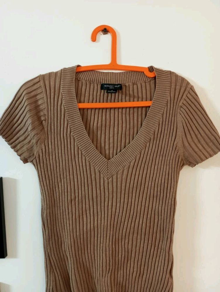 Nude Color Fitted Sexy Top