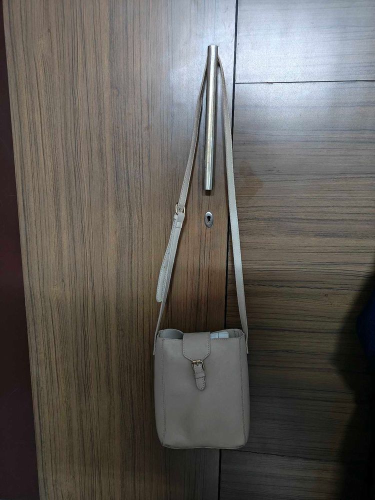Beige Crossbody Bag From Miniso