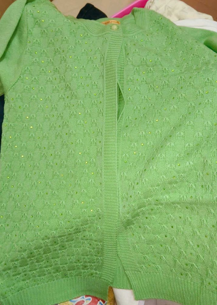 Green Embellished Cardigan