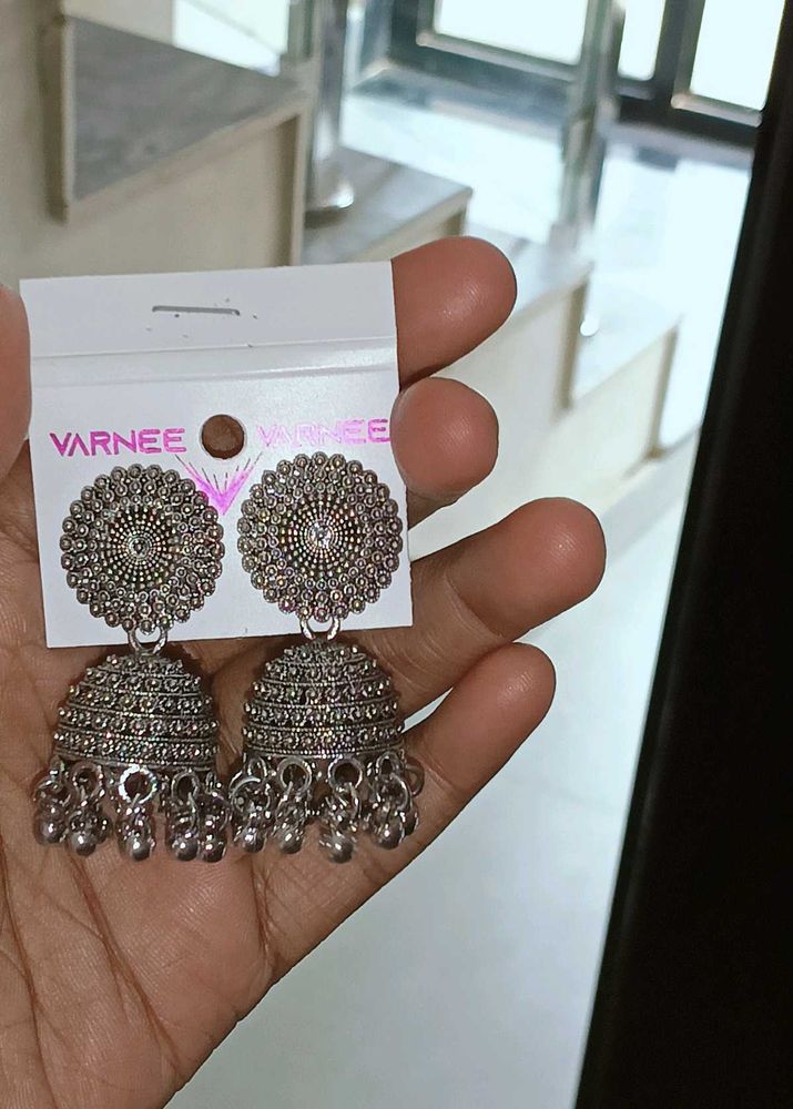 Oxidise silver Jhumka Earrings