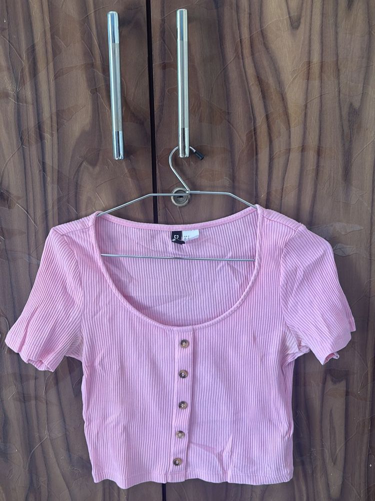 Pink Crop Top From H&amp;M