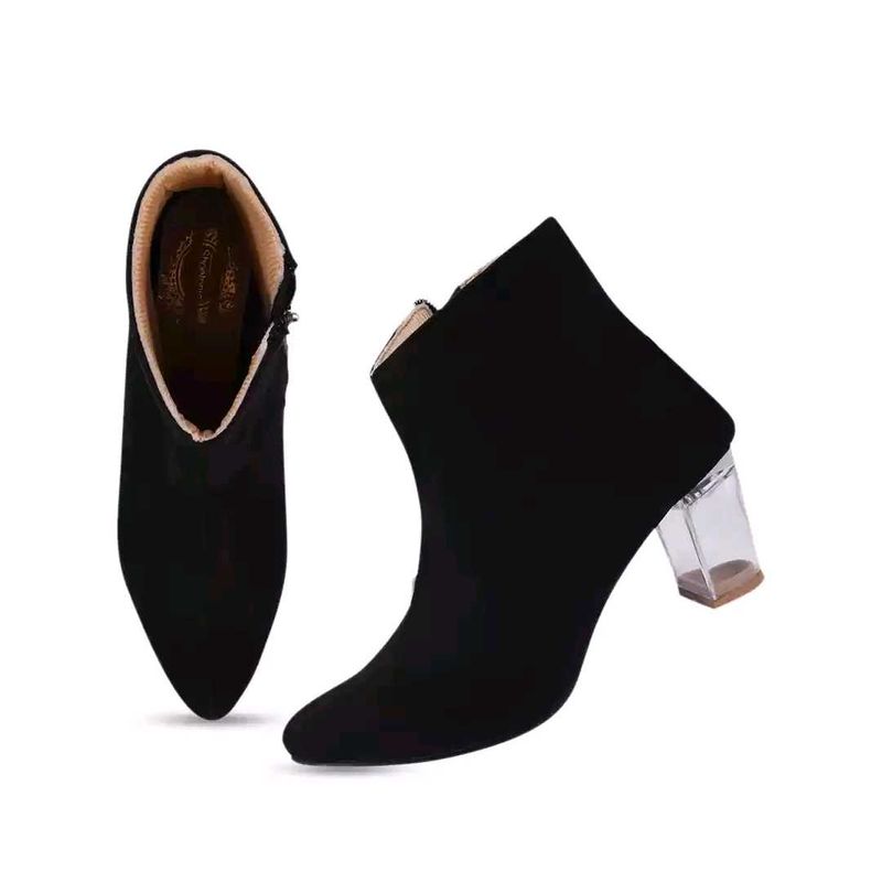 Velvet Transparent heel boots