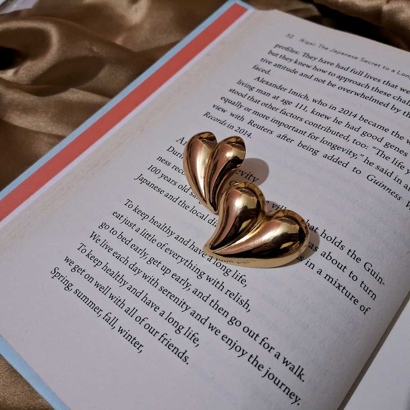 Gold Heart Earrings