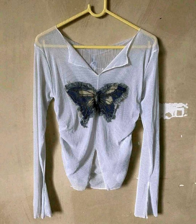 Butterfly Shirt Style Top