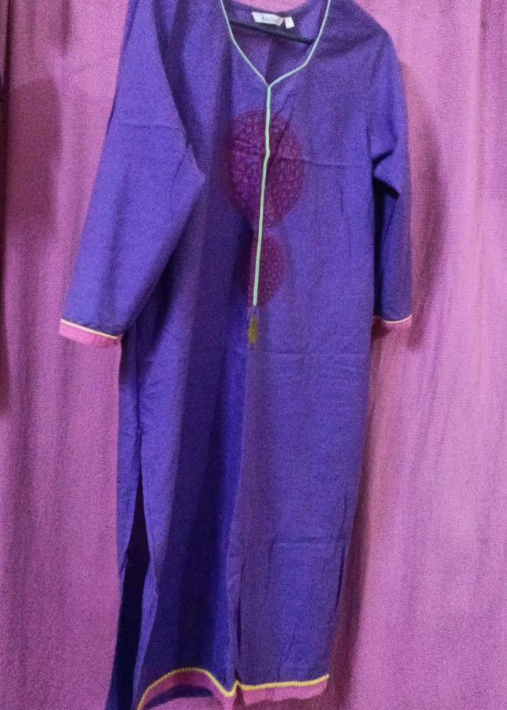 Purple Embroidered Kurta