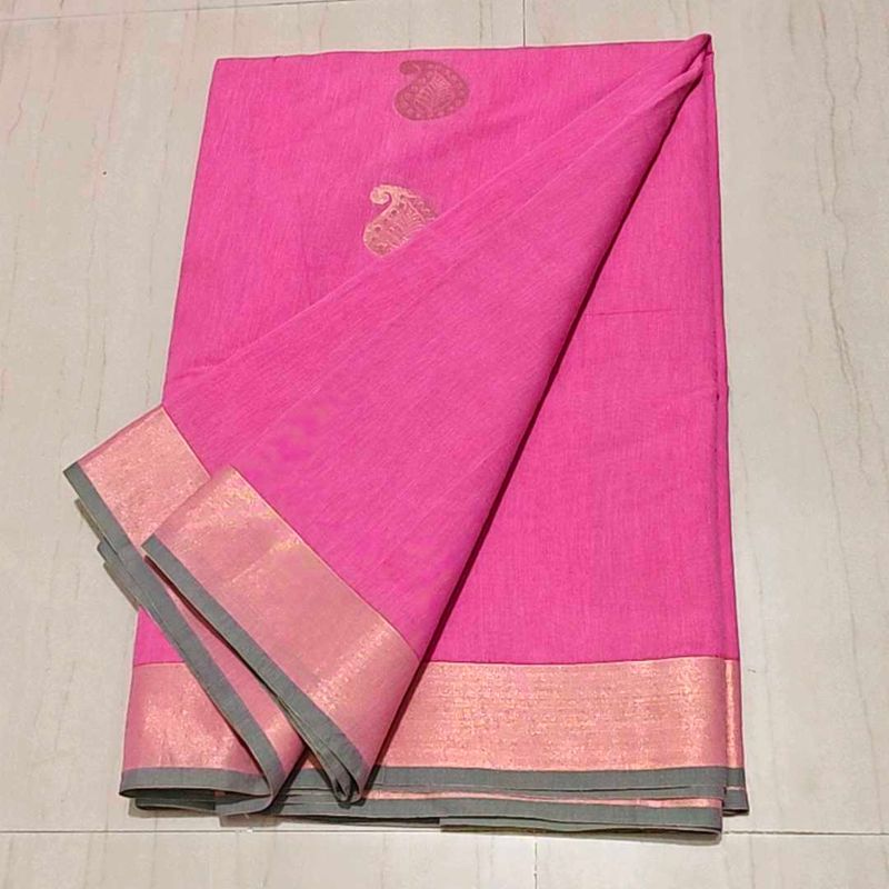 Pink Cotton Saree