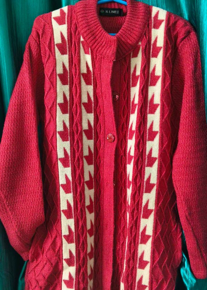 pink Patterned Cardigan