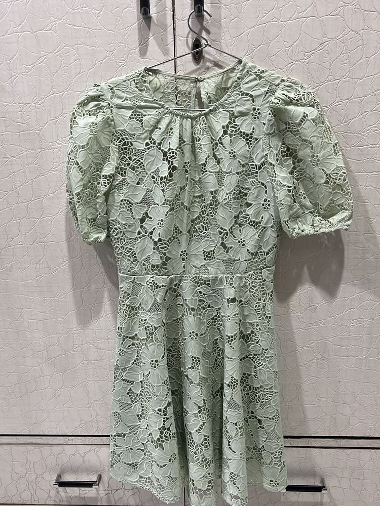 Forever New Lace Puff Sleeve Dress