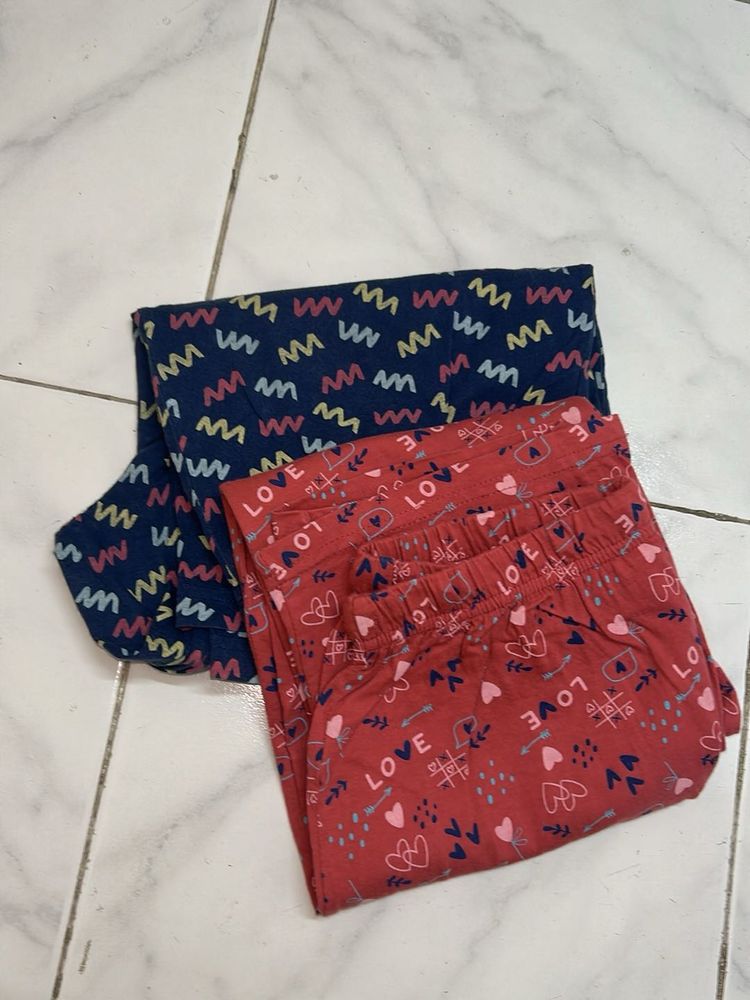 Cute Printed Lounge Pants pack of 2