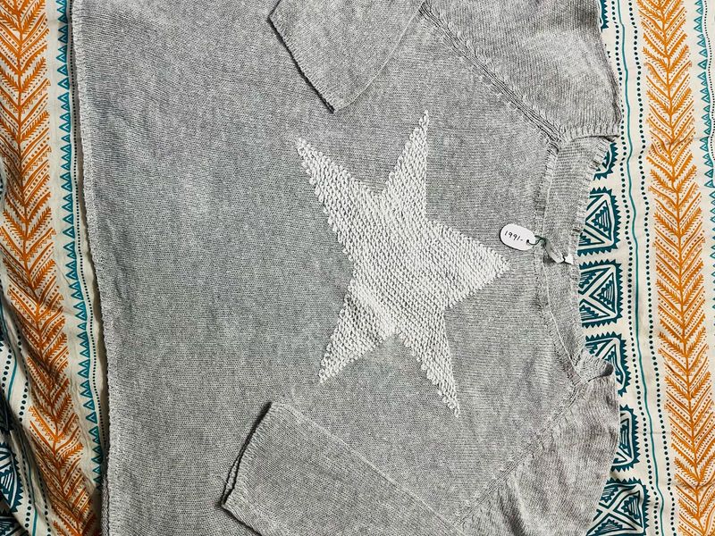 Women Semi Winter Sweater Grey Coloured