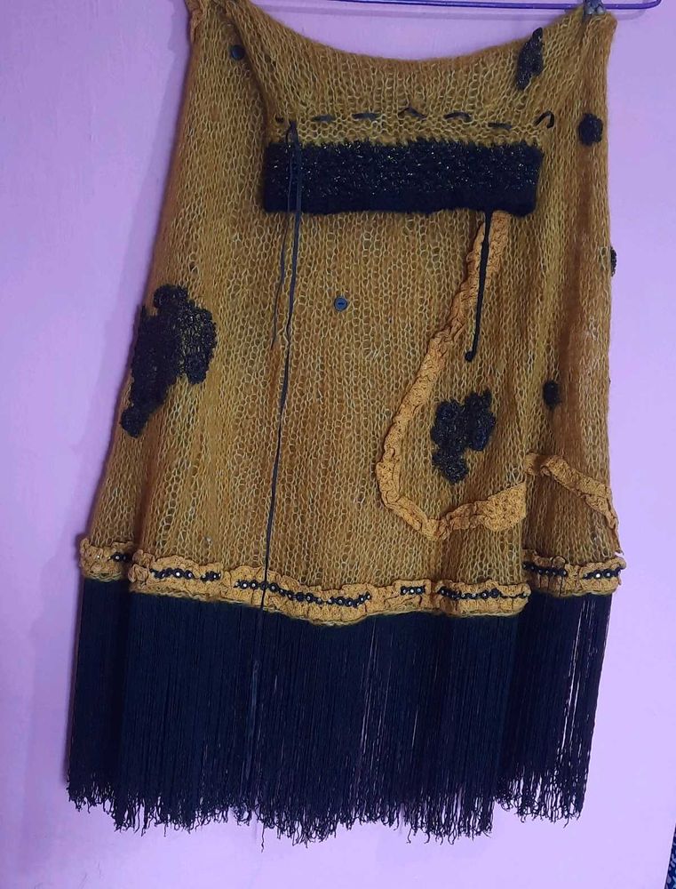 Unique Knit Fringe Poncho
