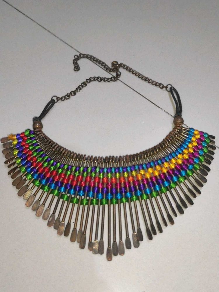 Navratri Colorful Fringe Necklace🌸