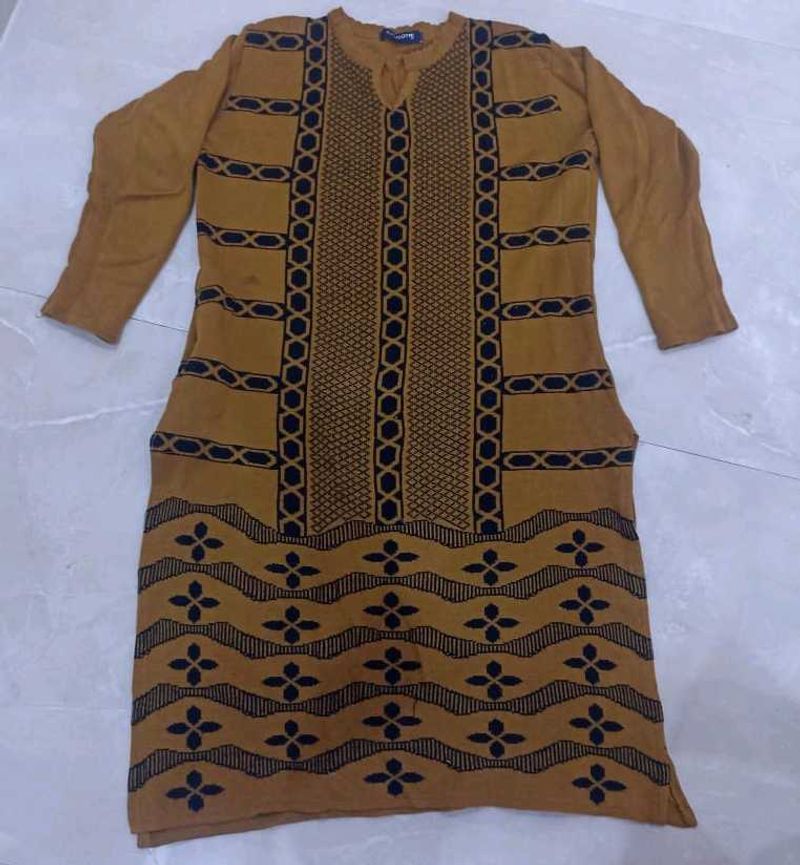 Mustard Patterned Kurti