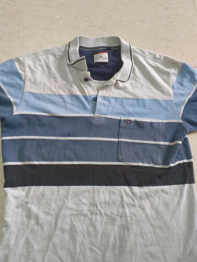 Striped Short Sleeve Polo Shirt