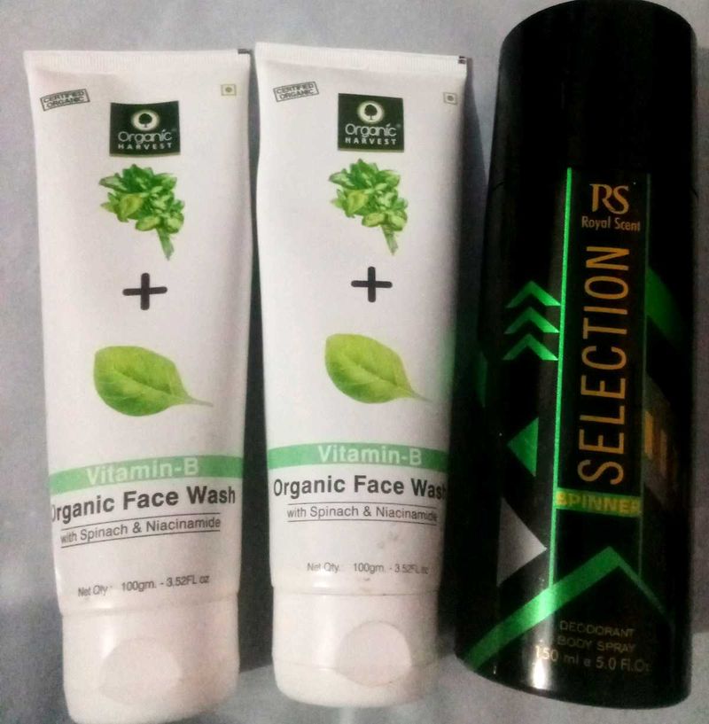 (2)Organic Harvest Face Wash + (1) Deodorant Free