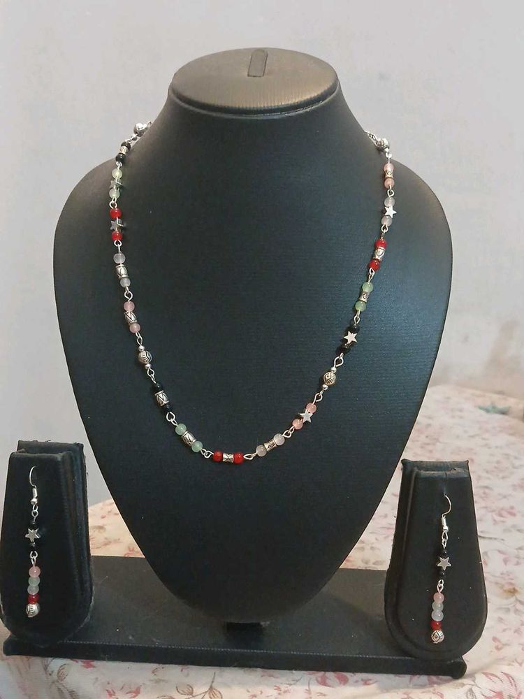 Beaded Necklace &amp; Earring Set