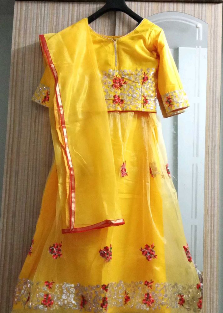 Yellow Embroidered Lehenga Choli