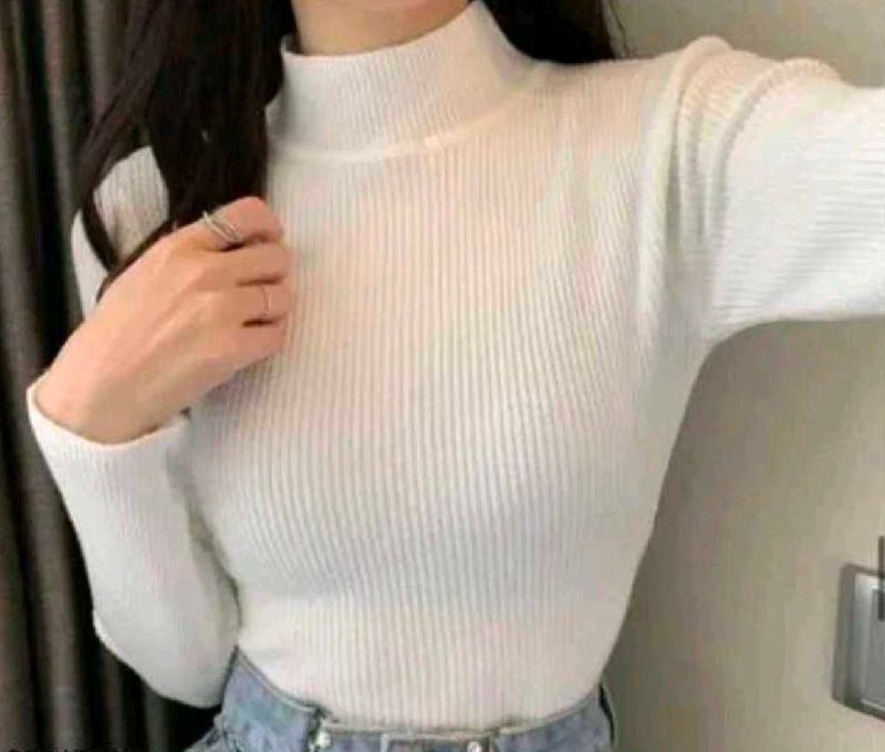 Elegant White Turtleneck Top