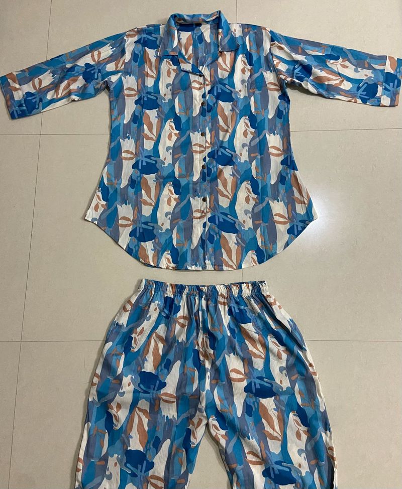Blue Printed Co-ord Set