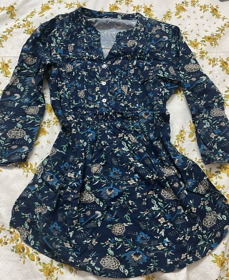 Floral Print Short Kurta