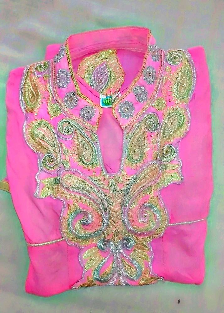 Pink Embroidered Top