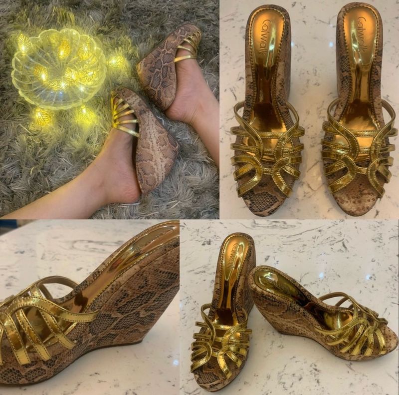 Catwalk Gold &amp; Snake Wedges