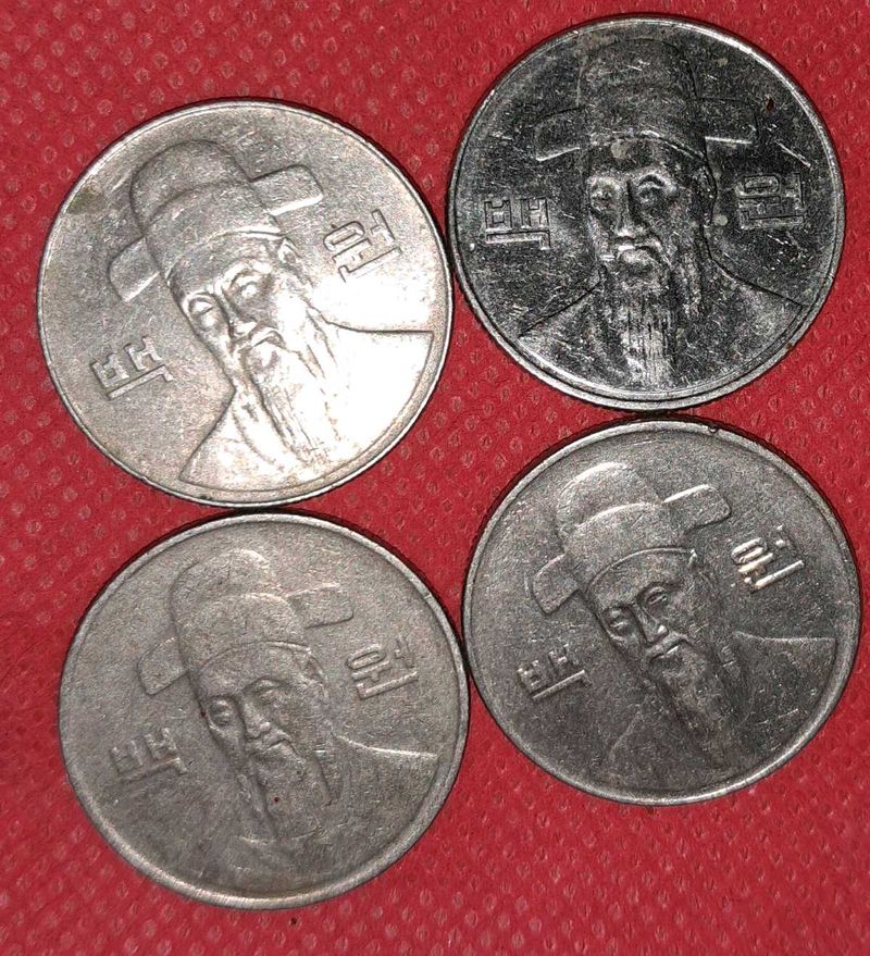 4 South Korean 100Won Coins