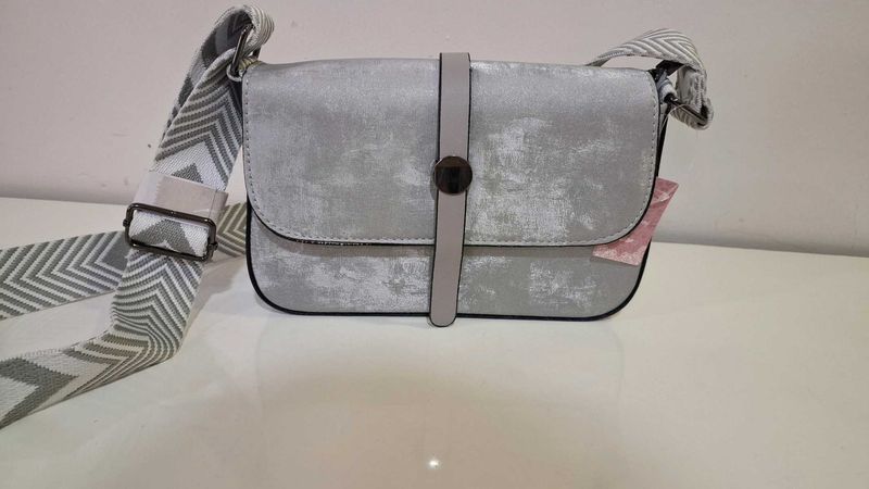 Stylish Grey Patterned Bag Strap