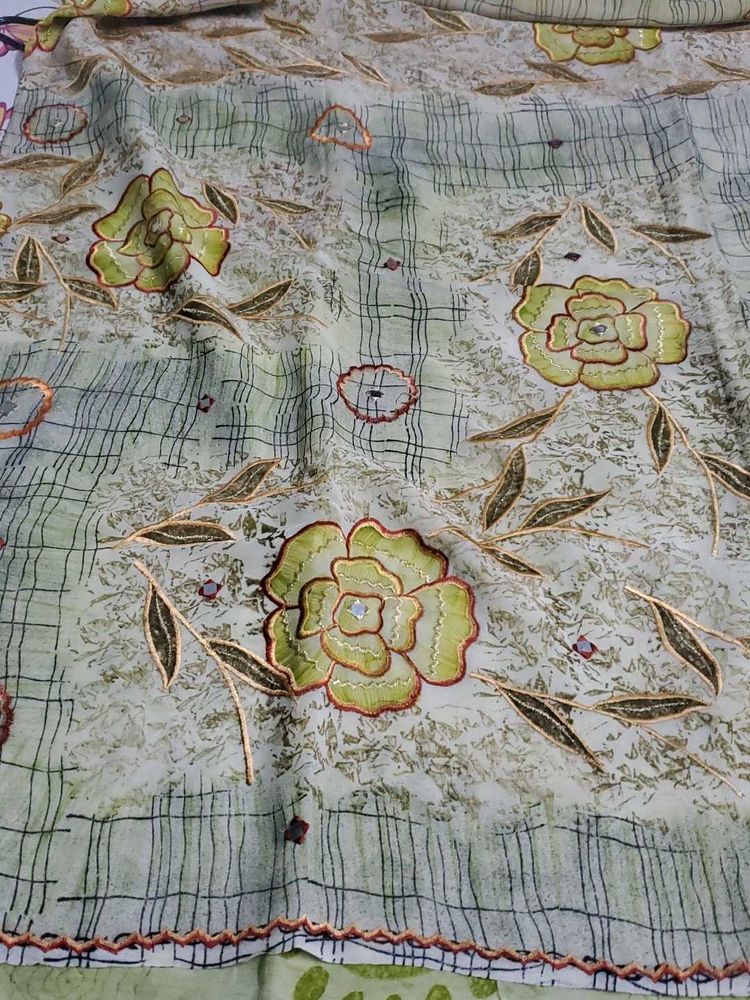 Floral Embroidered Saree