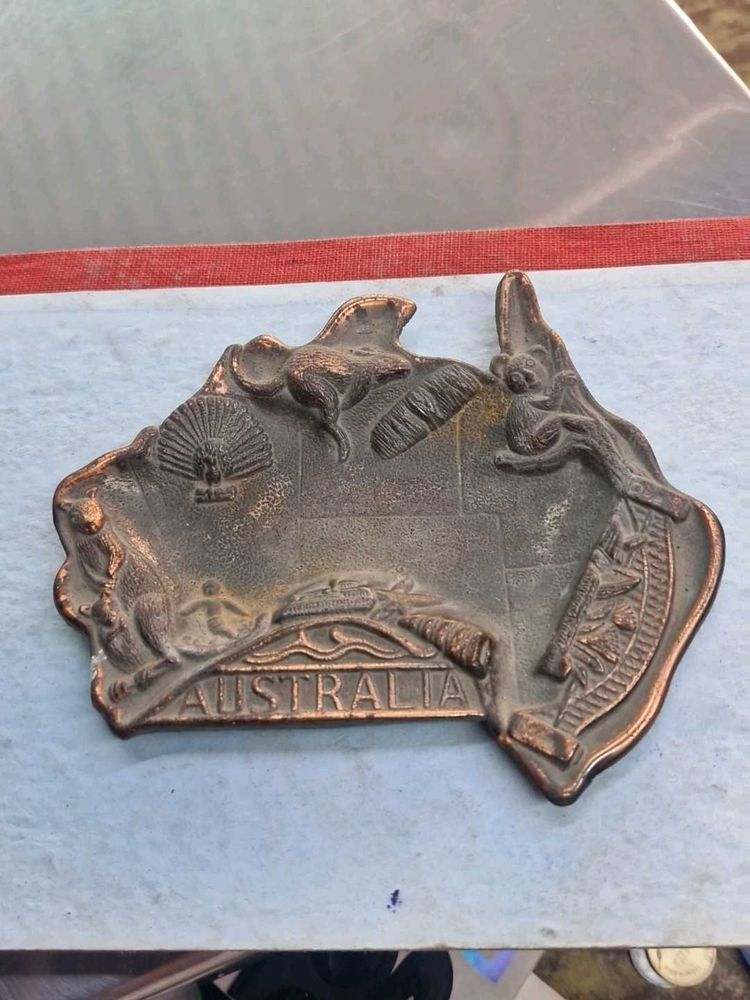 Vintage Pure Copper Australia Souvenir Dish