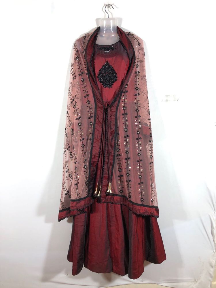Maroon Emboridered Maxi Gown (Women’s)