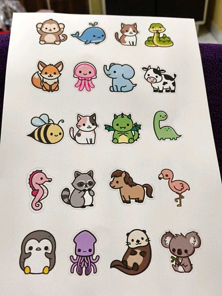 Cute Animal Stickers Pack Of 3 Sheet