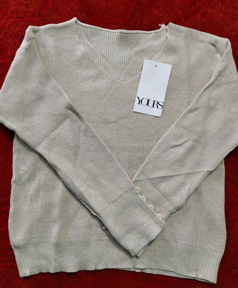 Button Sleeve Knit Top🌻