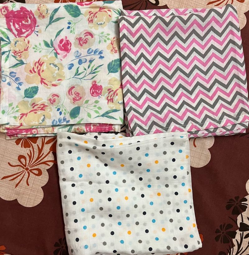 Cotton Muslin Swaddle Wrap for New Born, 100 × 10