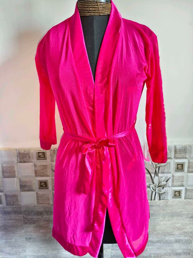 BOGO🎁Buy One Get 1 Free🎁S/M Pink Satin Robe