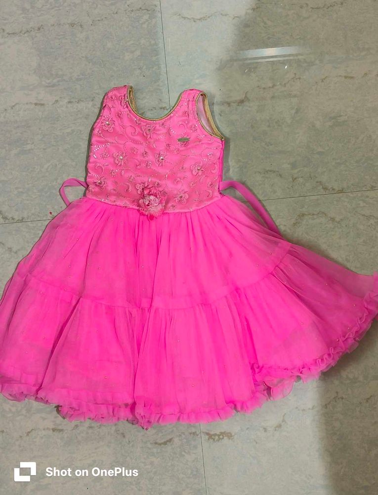 Kids Pink Frock 3-4 Years