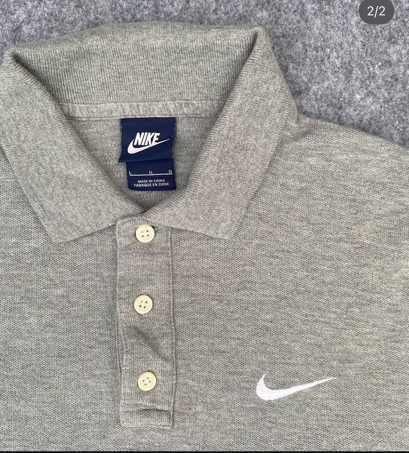 Nike Gray Polo Shirt - Large