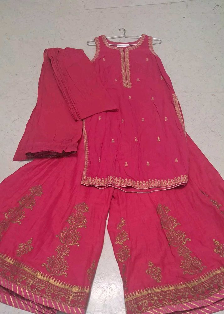 Pink Embroidered Kurta Set