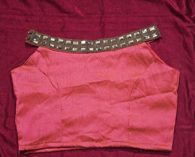 Coral Orange Silk Blouse