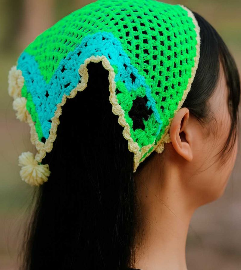 Green Crochet Headband bandana