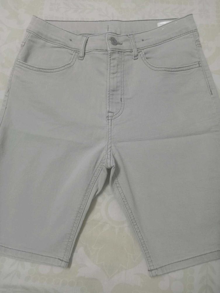 Men's Grey Denim Shorts