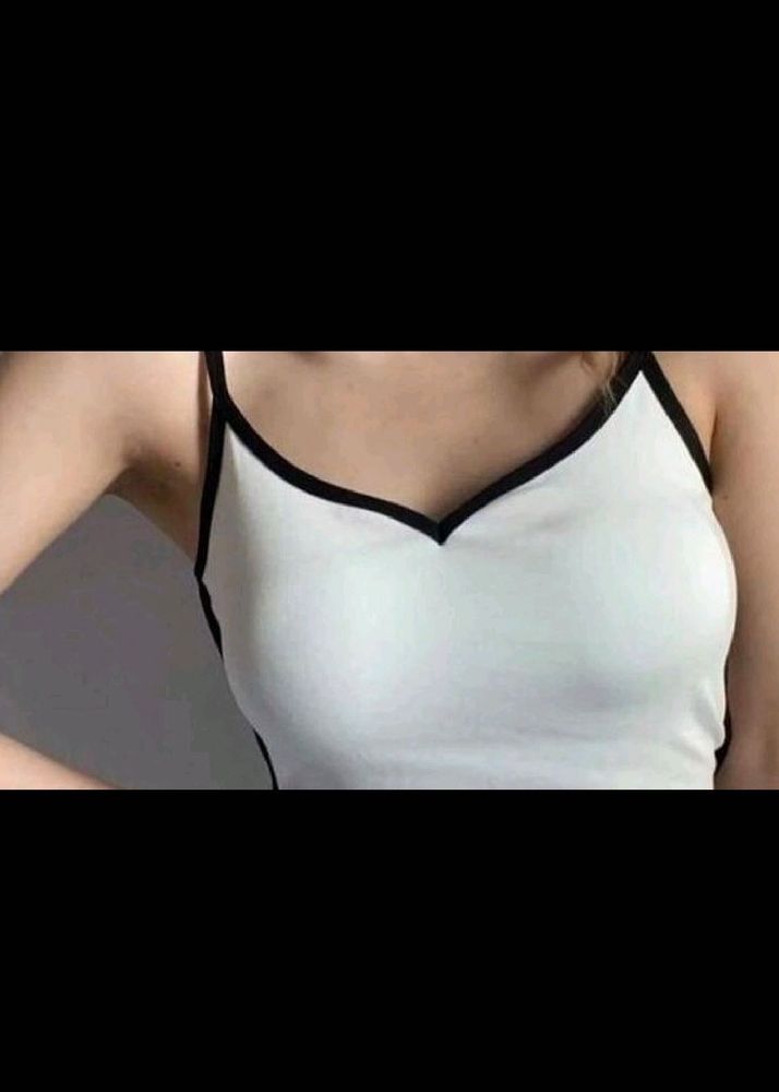 White strapy flowy Top