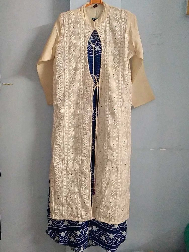Embroidered Kurti with Palazzo Pants