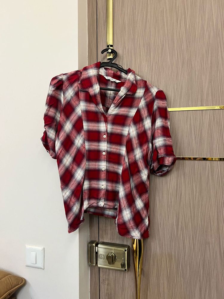 LQ - Red Plaid Flannel Shirt