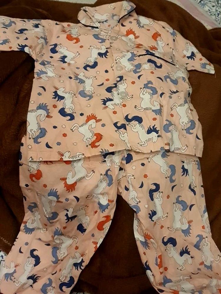 Unicorn Pajama Set and Panda Night Dress For 1/2 Y
