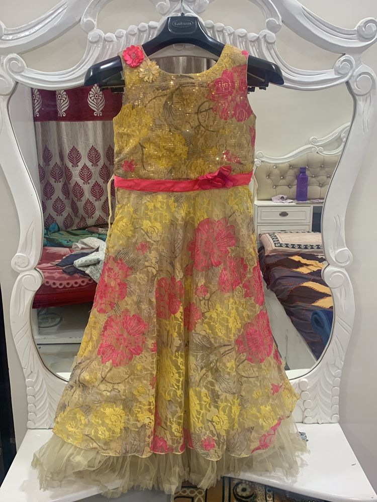 Yellow Net Frock📌buy 1 Get  -1 Frock
