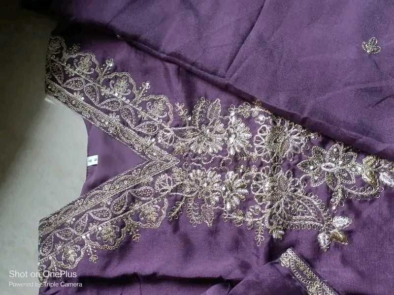 Elegant Purple Embroidered Kurta , All Size Availa