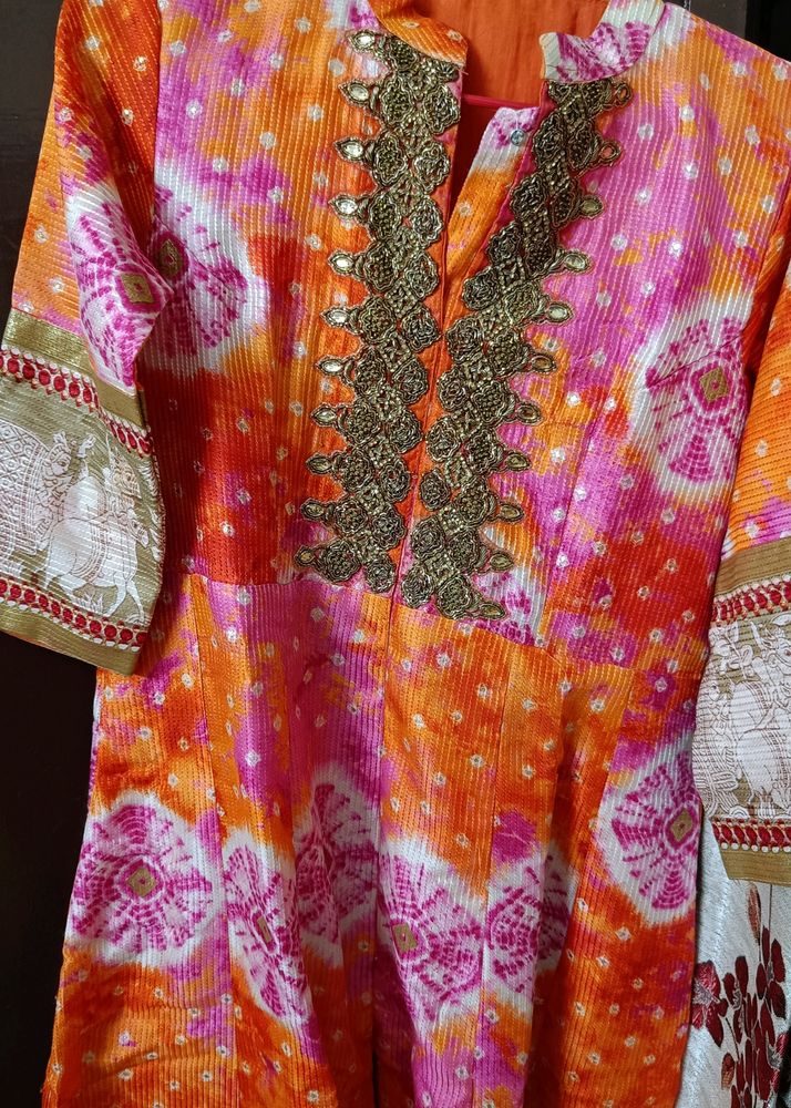 Full Length Gown With Front Cut
