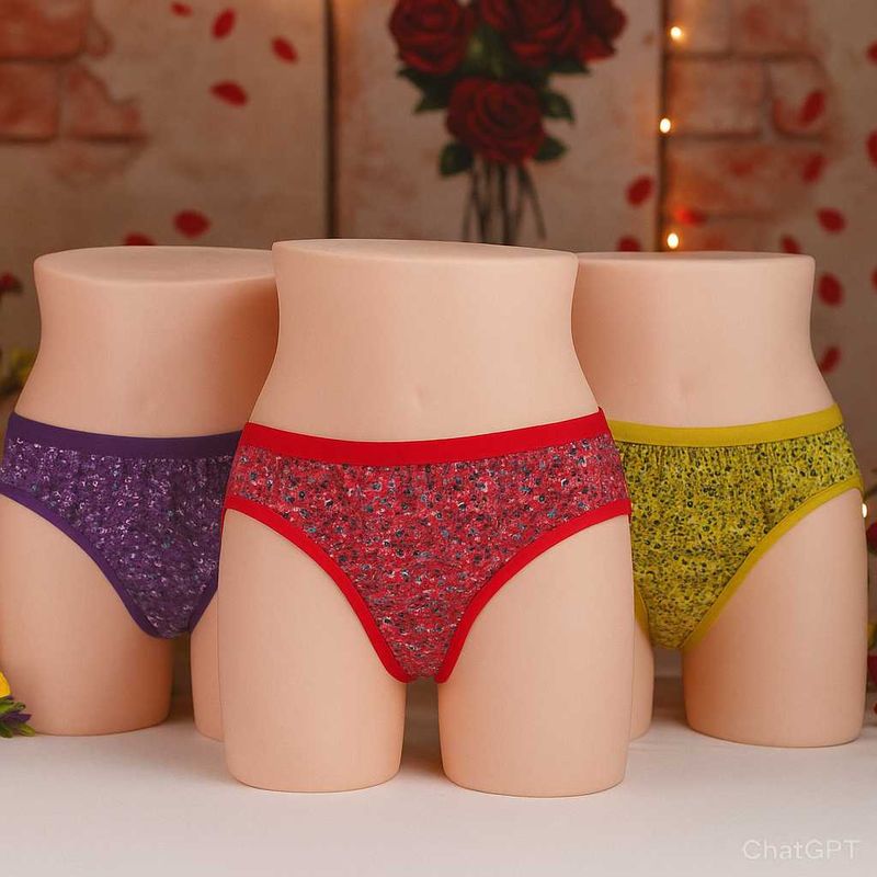 🇳🇿💫❤️ Pack Of 3 Floral Print Panties